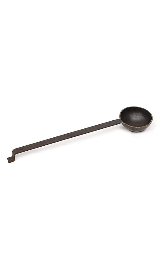 EZAHK  Iron Tadka Pan/Fry Pan/thalipu karandi with Handle Loha/Lokhand/ (10cm) 3mm Thickness (Long Handle)
