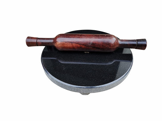 EZAHK Black Granite Roti/Chakla/Chapati/Maker/with belan (Black Colour Heavy Duty) 10 IN, 2.5kg With Belan