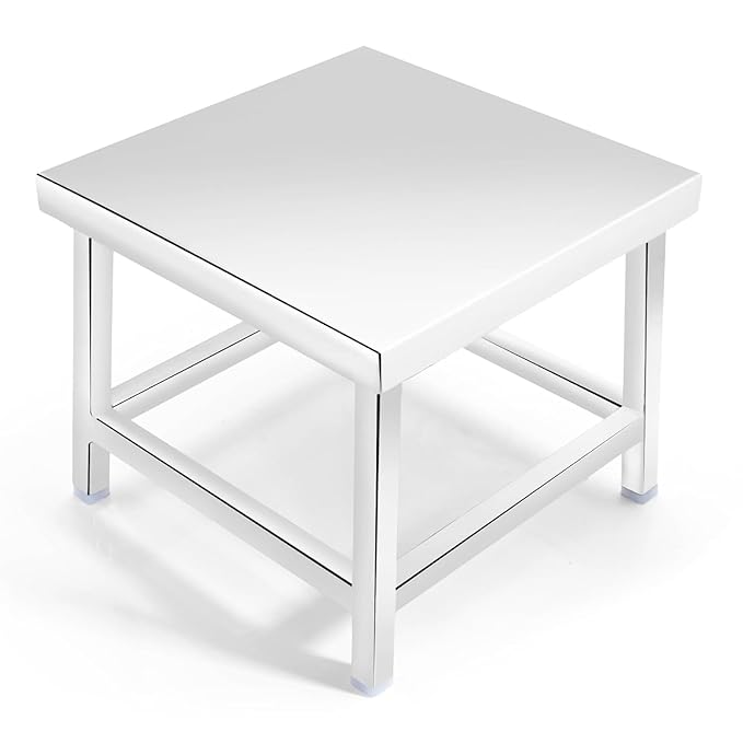 EZAHK Square Stainless Steel Stool forKitchen,Home,Hotel,Bathroom,Company,Office,Multipurpose (Size : 1.25 Feet)
