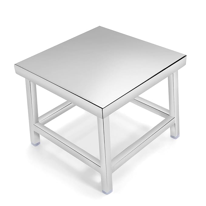 EZAHK Square Stainless Steel Stool forKitchen,Home,Hotel,Bathroom,Company,Office,Multipurpose (Size : 1.25 Feet)