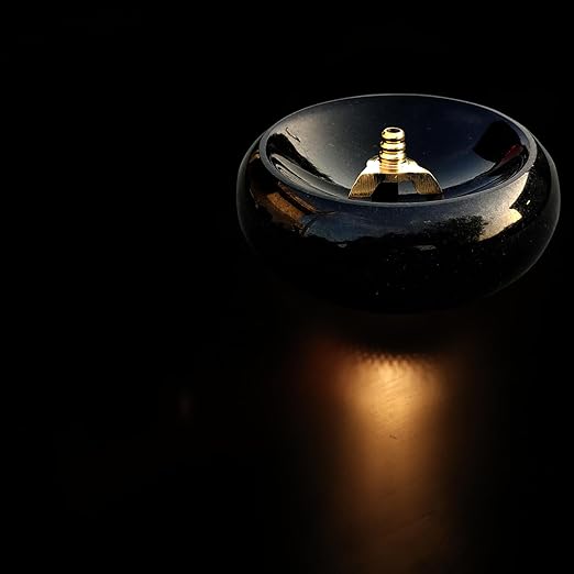 EZAHK Stone Oil Lamps, Heavy Duty (5 inch), Weight - 1.5Kg, Black