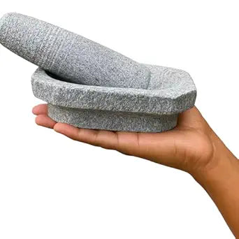 EZAHK (6 inch) Small Size Kalvam Stoneware Mortar and Pestle Set