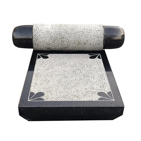 EZAHK Ammikallu Stone Balck Granite Mortar and Pestle Set,Polished for Spices, Okhli Masher, Khalbatta Stone, Home Decor, Musal, Home, Herbs (12 inch) big Size