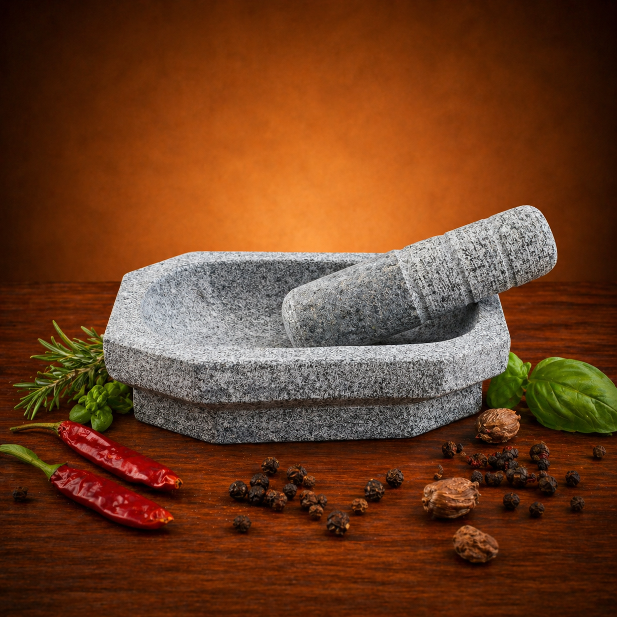 EZAHK (14 inch) Kalvam Stone Mortar and Pestle Set,10 kg Grey, Very Big Size)