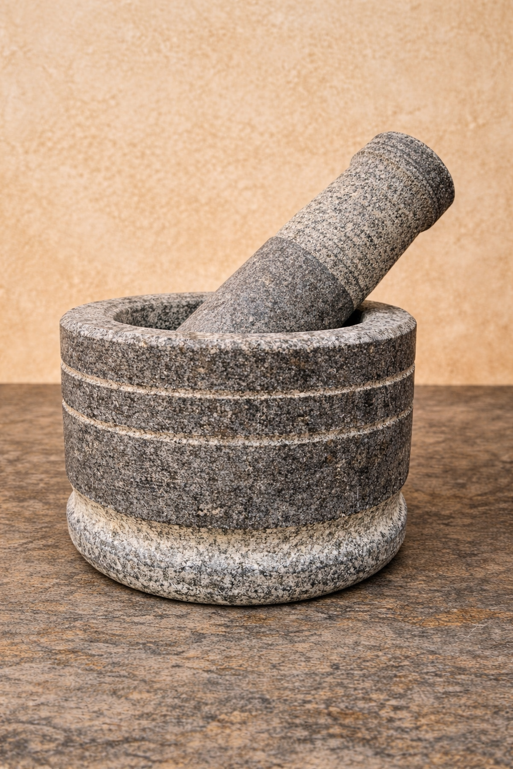 EZAHK Stone Mortar and Pestle Set for Kitchen, Home, Herbs (Height 4 inch Width 5.2 inch ) Large Size Kitchen tools