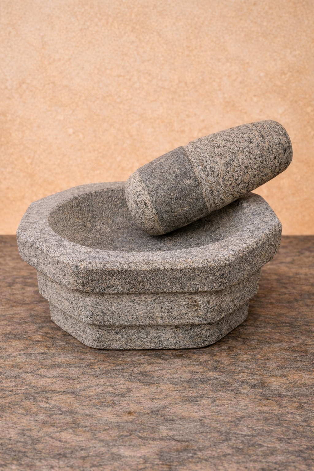 EZAHK Kalvam Grinding Stone , Mortar and Pestle (Grey, Large Size, 10 x 6 Inch, 6.5 kg)