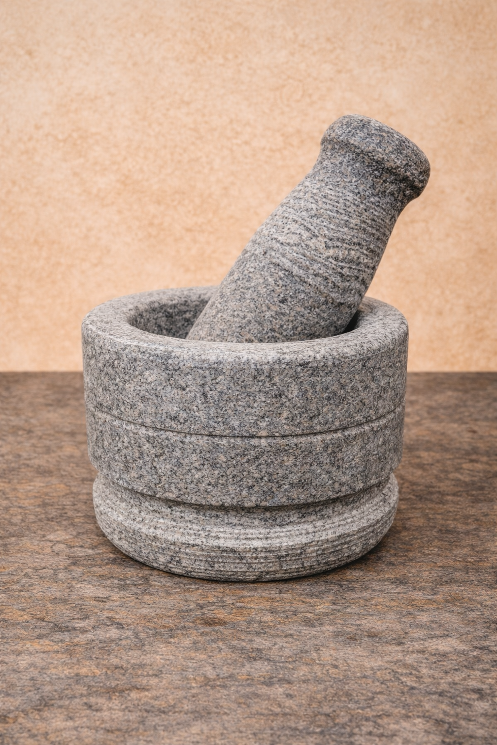 EZAHK Stone Mortar and Pestle Set for Spices, Okhli Masher, Khalbatta stone, Kharal, Mixer, Natural & Traditional Grinder, Musal, Well Design for Kitchen, Home, Herbs, Stone Okhli
