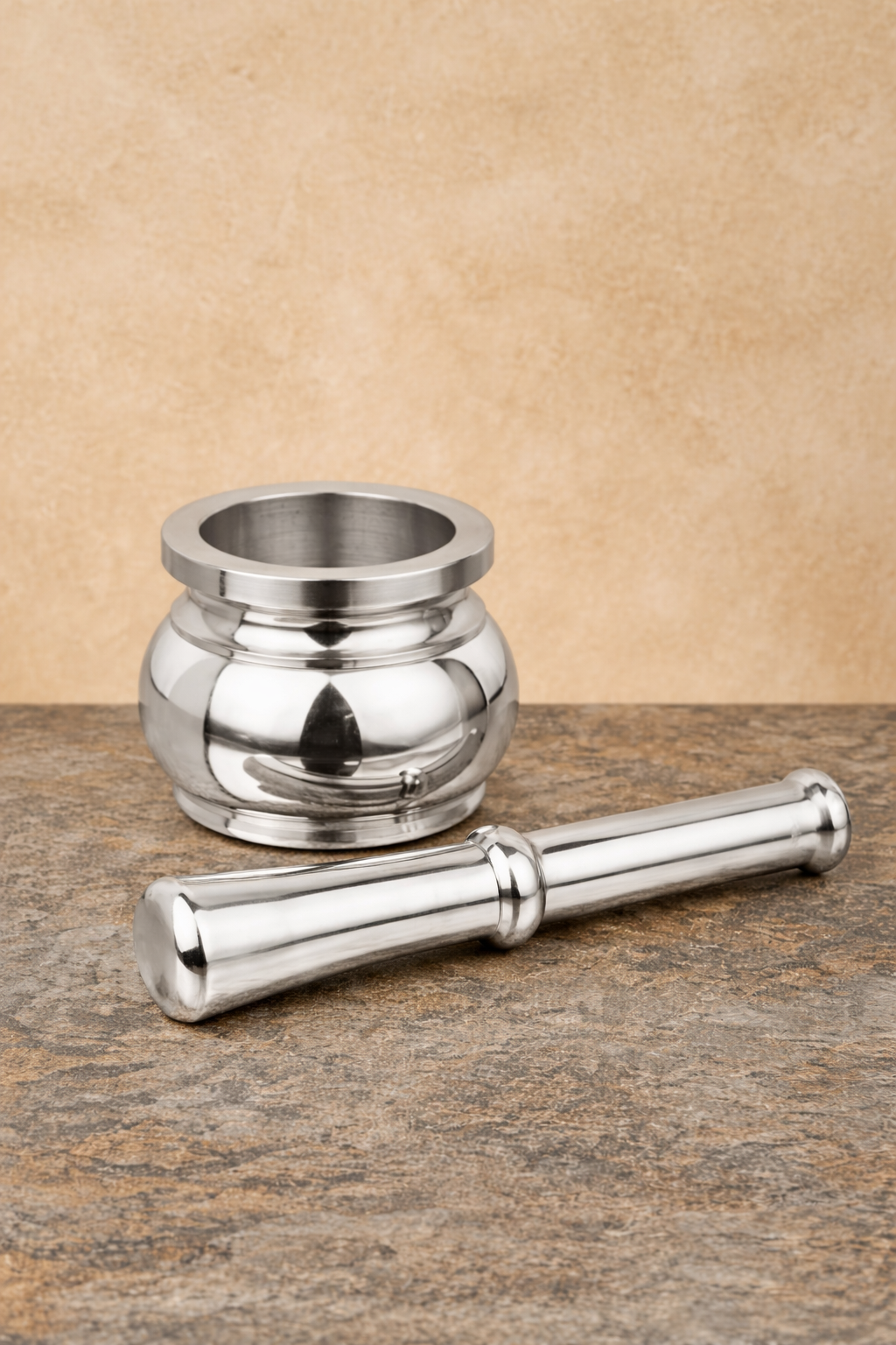 Waymore Aluminium Okhli/Kundi/Kharad/Spice Masher/Spice Mixer/Musal/Mortar and Pestle Set/Spice Grinder Masher/Kitchen Khalbatta/Simple Crushing and Grinding Pestle/Spice Mixer