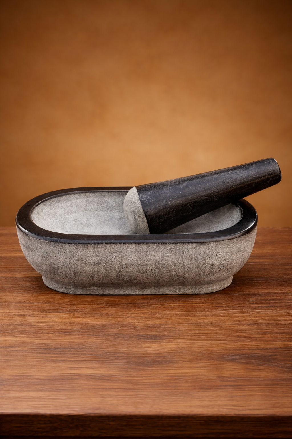 EZAHK Stone Mortar and Pestle Set,Black Granite UnPolished for Spices, Okhli Masher, Khalbatta Stone, Home Decor, Musal, Home, Herbs (14 inch 13kg) kalvam Big Size