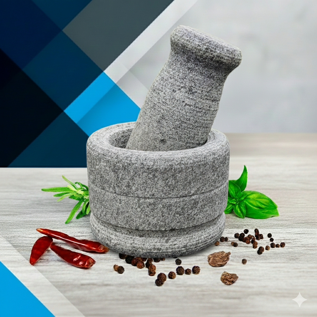 EZAHK Stone Mortar and Pestle Set (Small, 4 inch)