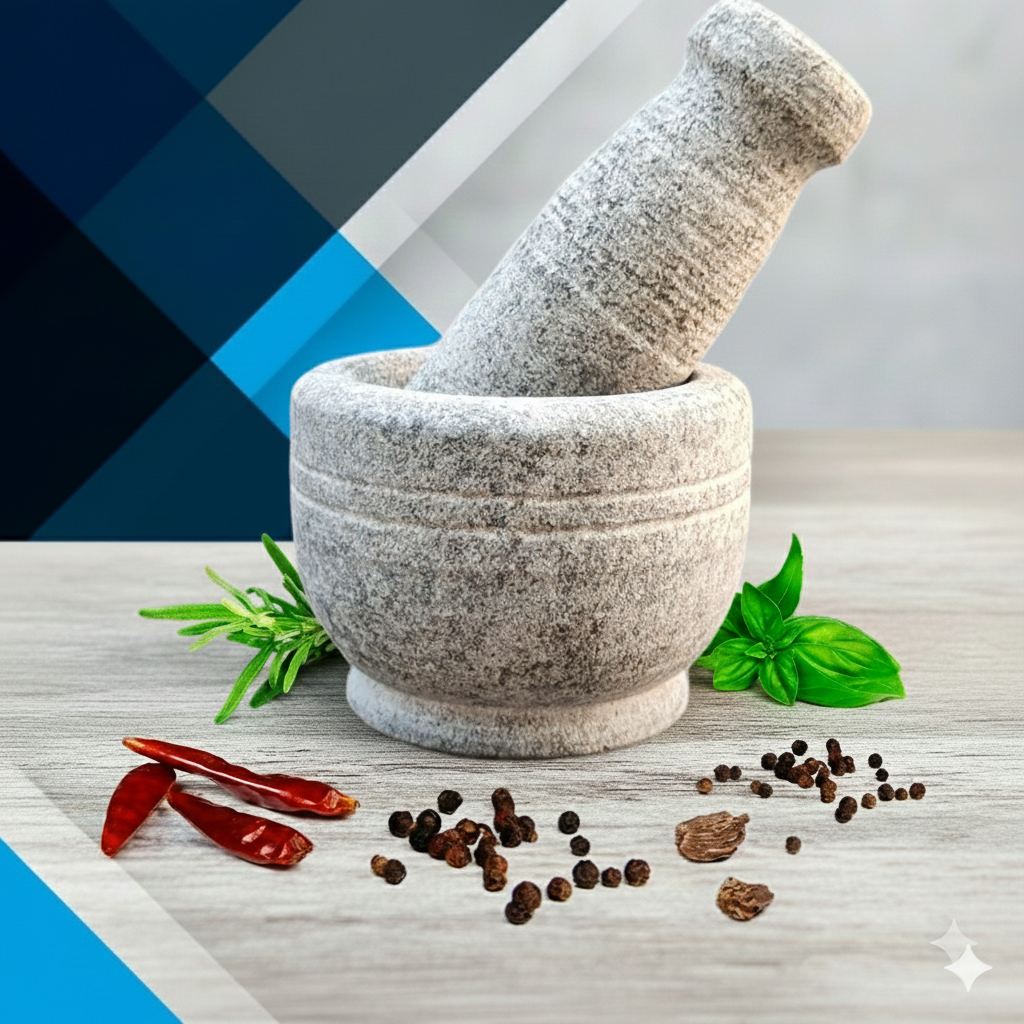 EZAHK Stone Pestle and Mortar Set (4 inch) Small Size