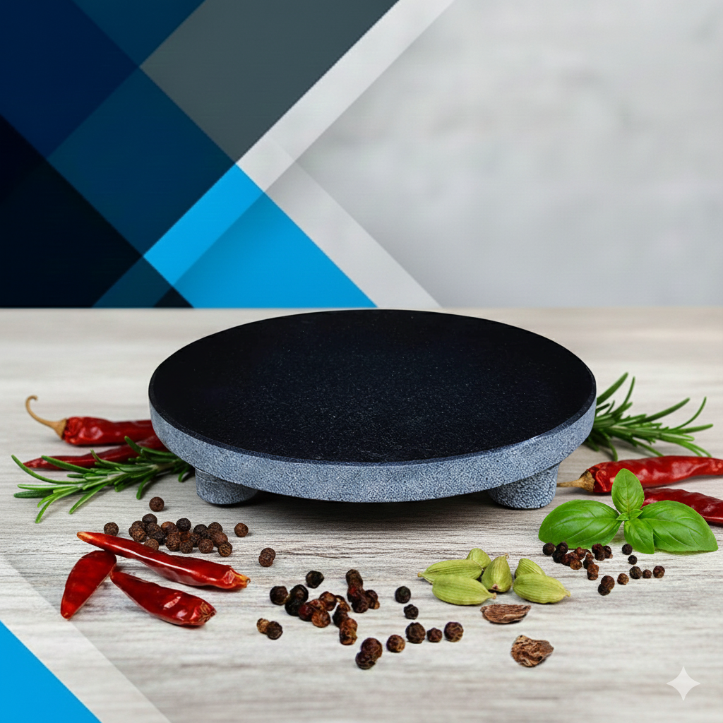 EZAHK Heavy Duty Granite Roti/Chakla/Chapati/Maker (10 inch 2.5kg, Black) Without Belan