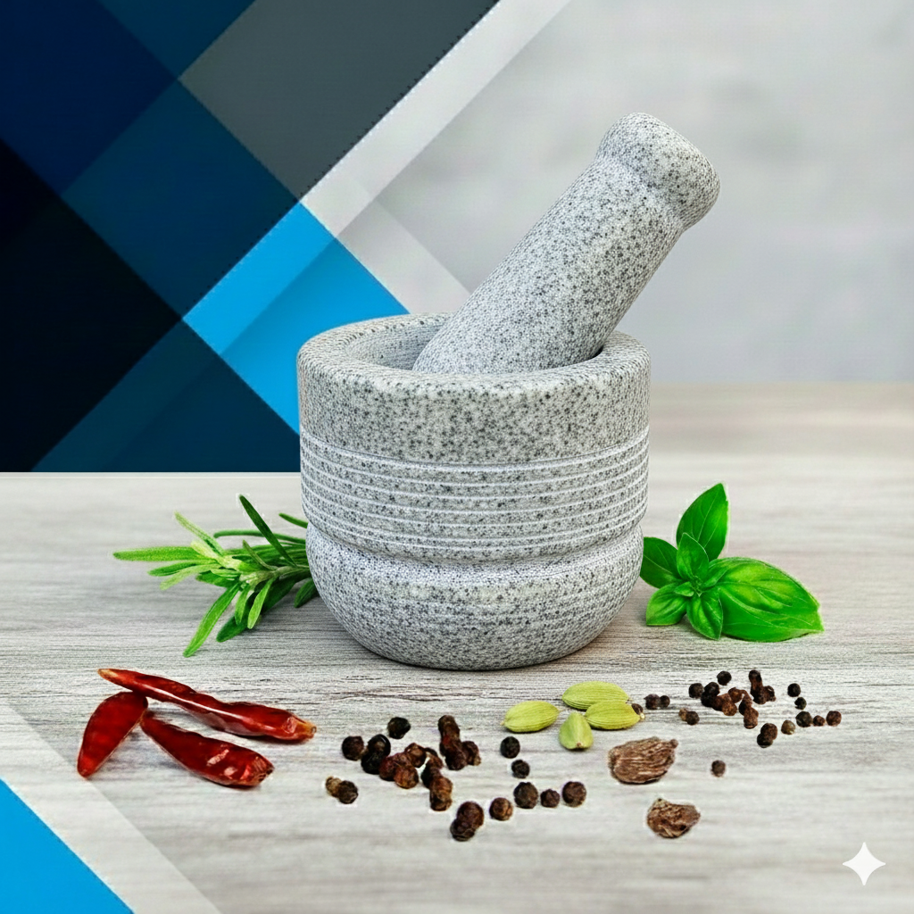 EZAHK Stone Mortar and Pestle Set (Small, 3 inch)