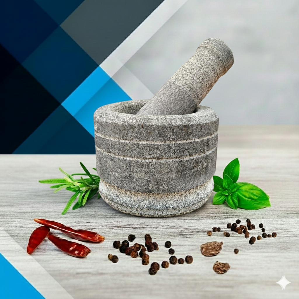 EZAHK Zaina Mortar and Pestle Set for Spices (3.5 in)