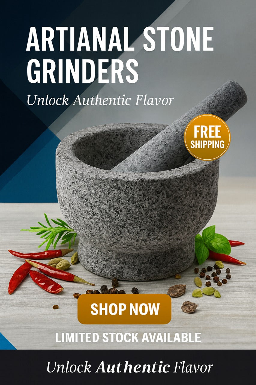 EZAHK Mortar and Pestle Set Stone | Ginger Garlic Crusher for Kitchen Unpolished Heavy Stone Material | Best Masher Kitchen Tool | okhli and musal | Ammi kallu [ 5.5INCH ])
