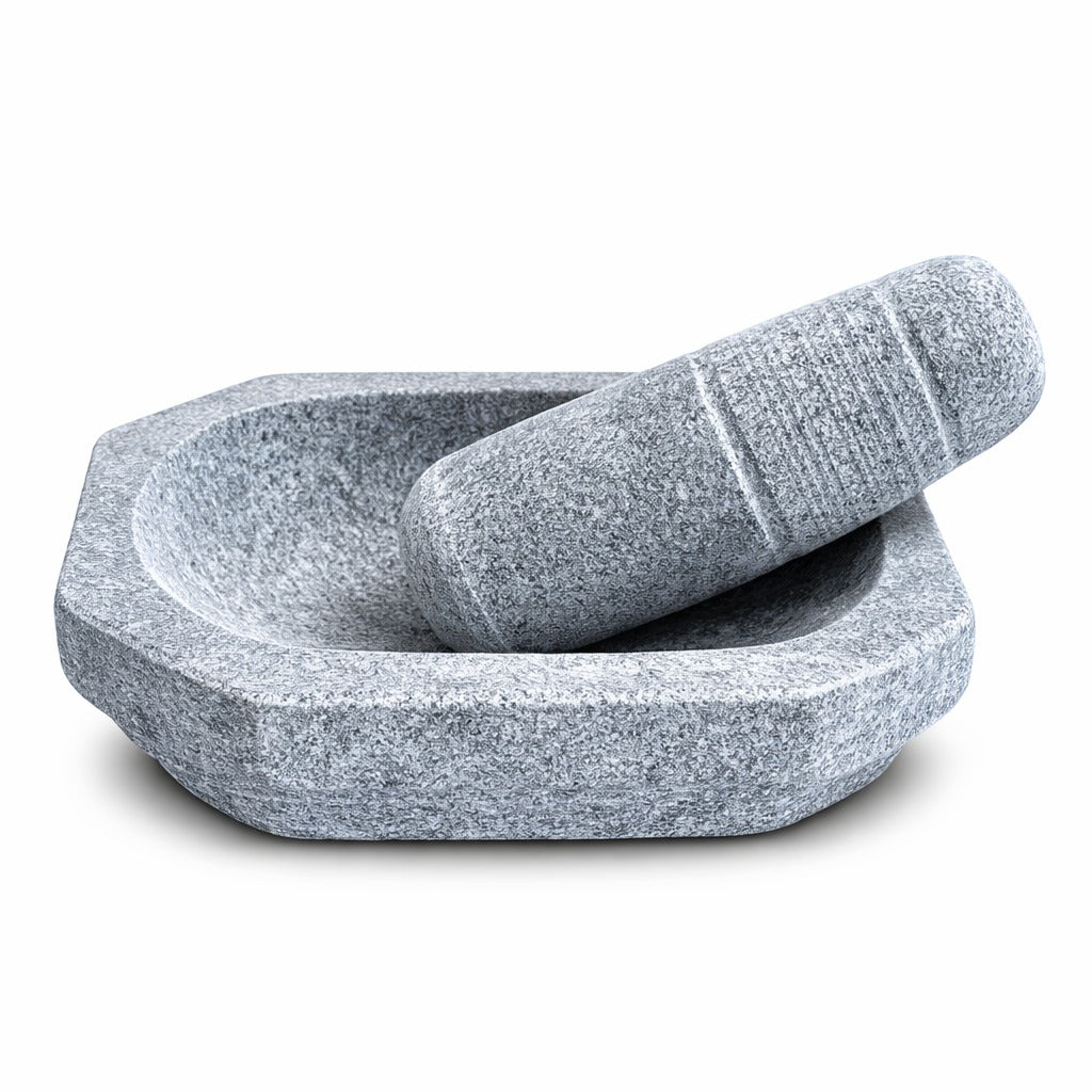 EZAHK (8 inch) Stone grey Mortar and Pestle Set