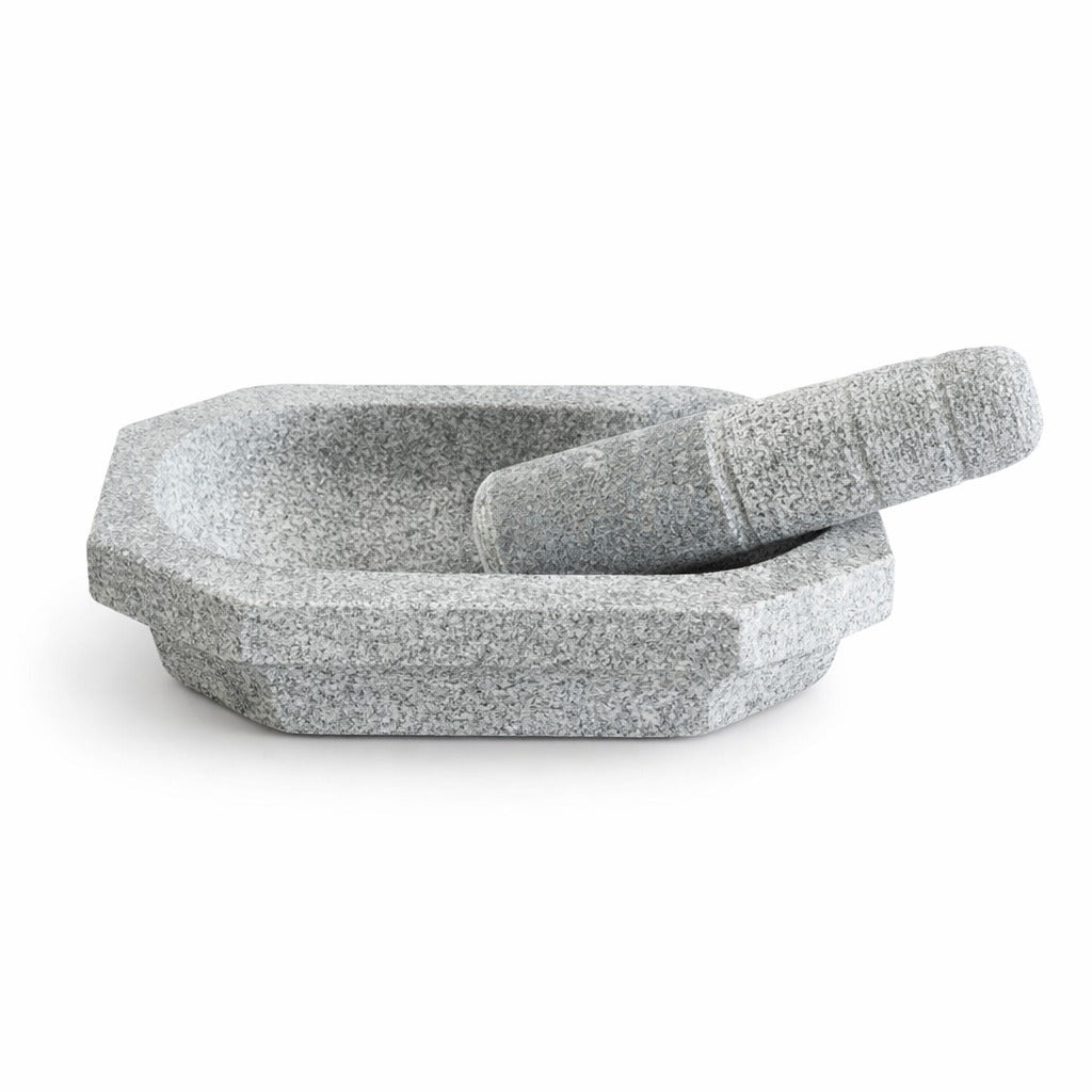 EZAHK (14 inch) Kalvam Stone Mortar and Pestle Set,10 kg Grey, Very Big Size)