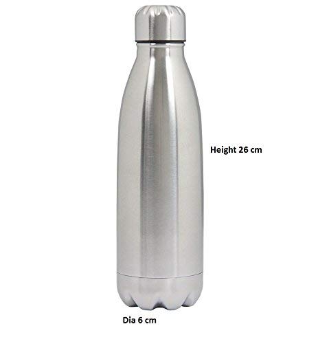 Steel Bottle Stainless Steel Water Bottle 500ml Thermosteel Bottles Metal Double Wall Vacuum Insulated Keeps Cold and Hot 24 Hours Flask for Men Women School Office Home Gym