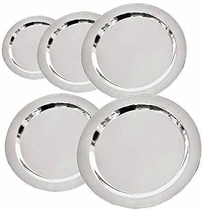 EZAHK Stainless Steel Heavy Gauge Ciba/Lids/Tope Cover 5.5 inch, 6 inch, 6.5 inch, 7 inch, 7.5 inch Lid Set (Stainless Steel)
