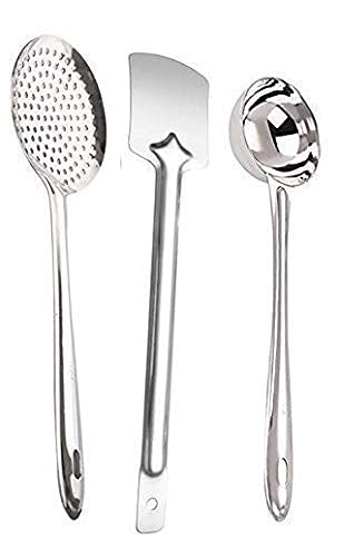 Stainless Steel Kitchen Cooking & Serving Spoons Set of 3