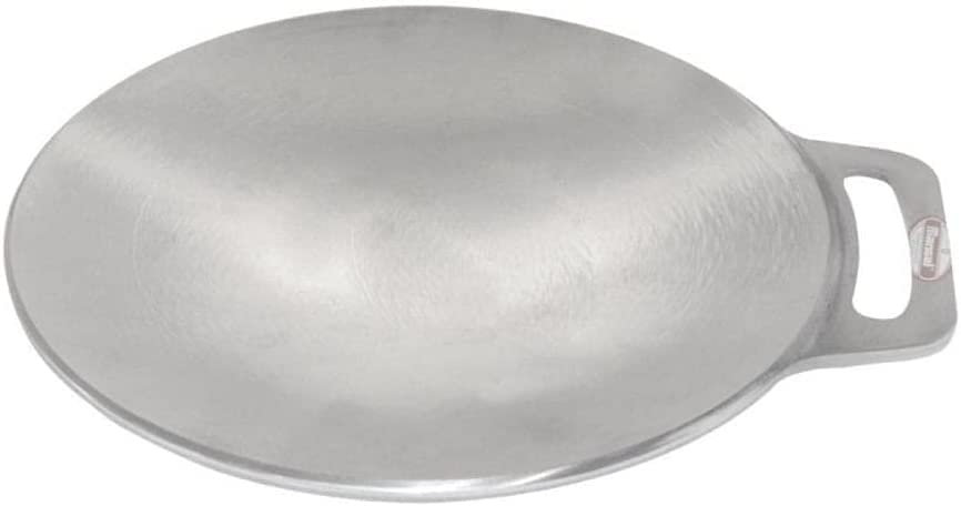 EZAHK Indolium Dosa Kallu, Indolium Polished Dosa Tawa Making Best Dosai, Single Handle, Dishwasher Safe, Concave Base for Stove Top, Low Oil Usage, Size (1.2 Kg, 12 Inch) (Shiny Silver, Aluminium)