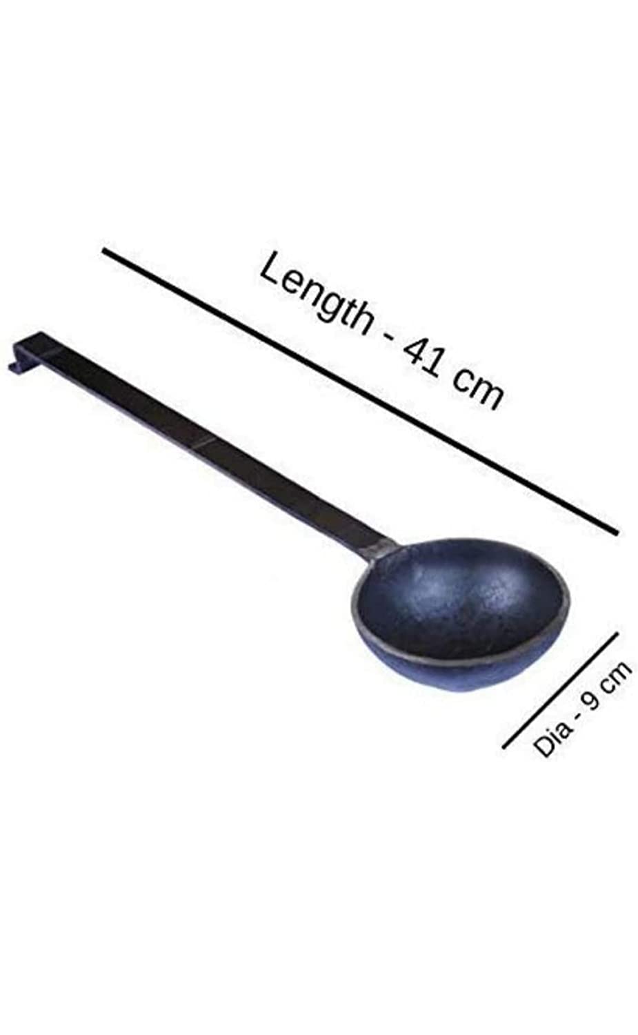 EZAHK  Iron Tadka Pan/Fry Pan/thalipu karandi with Handle Loha/Lokhand/ (10cm) 3mm Thickness (Long Handle)