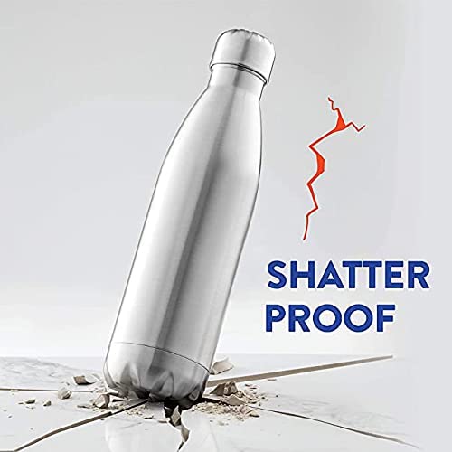 Steel Bottle Stainless Steel Water Bottle 500ml Thermosteel Bottles Metal Double Wall Vacuum Insulated Keeps Cold and Hot 24 Hours Flask for Men Women School Office Home Gym