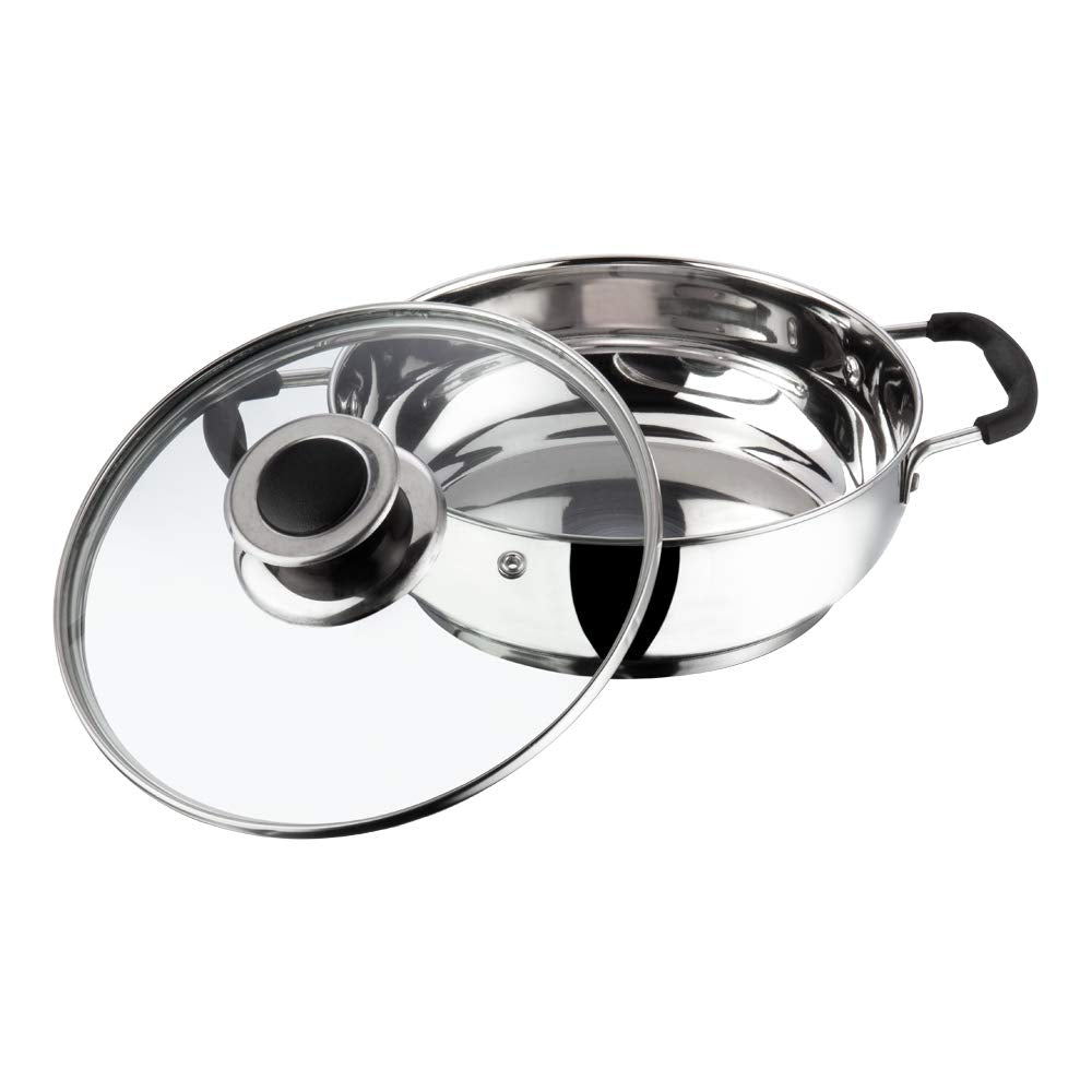 Stainless Steel Induction Friendly Master Chef Cookware Set- 3 Pieces(1- Piece Saucepan (1.5 Ltr) , 1-Piece Casserole (2.1 Ltr) , 1- Piece Kadai (2.0 Ltr) and 3 - Pieces Glass lid)