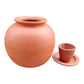 EZAHK Handmade Earthen Clay Water Pot Mud with lid & Glass, Natural & Traditional (5 L)
