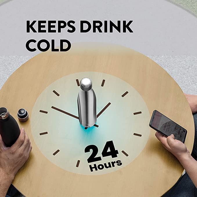 Steel Bottle Stainless Steel Water Bottle 500ml Thermosteel Bottles Metal Double Wall Vacuum Insulated Keeps Cold and Hot 24 Hours Flask for Men Women School Office Home Gym