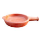 EZAHK Clay Fry Pan with Handle for Cooking on Gas - Hand Crafted Organic Earthen Pot (Large)