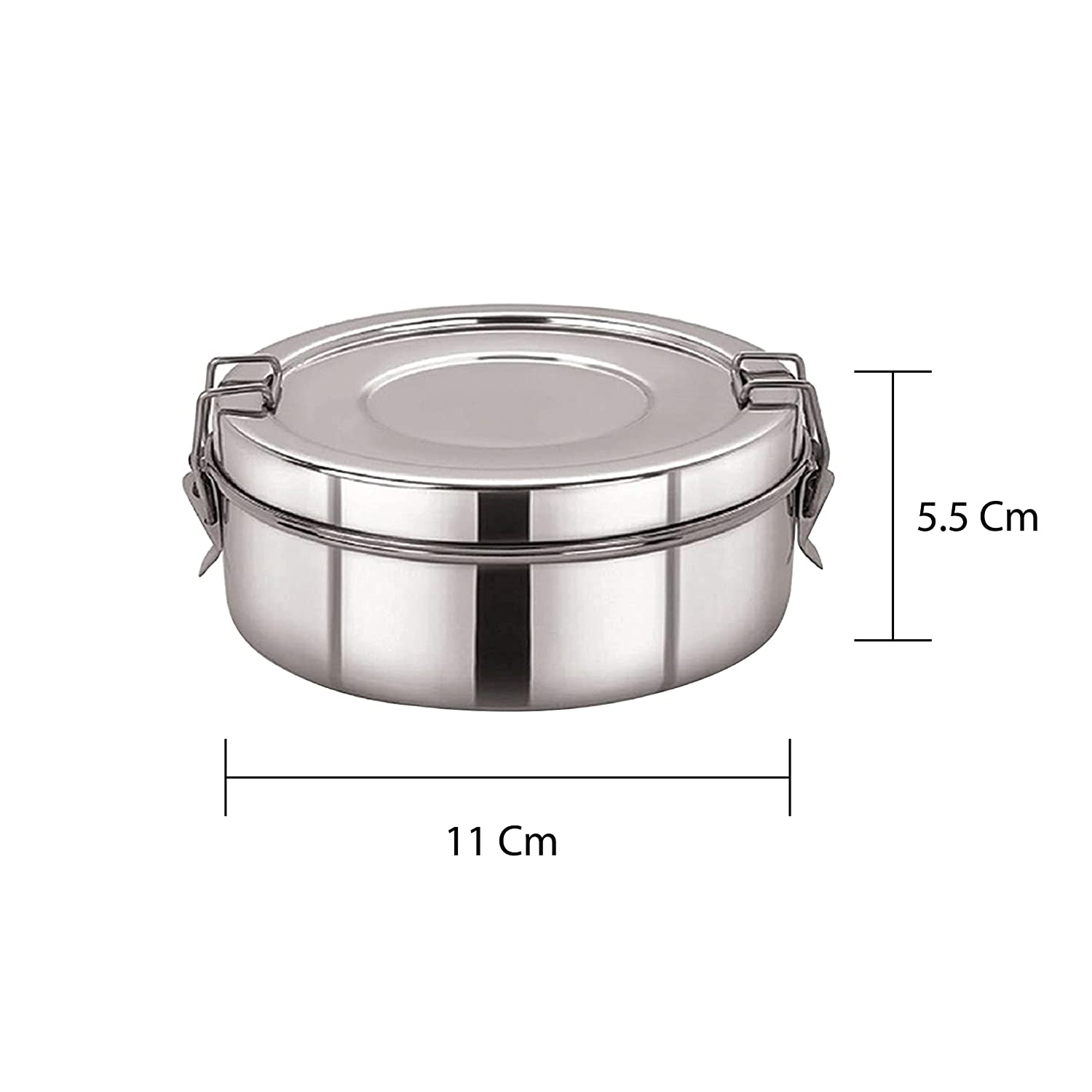 Stainless Steel Round Double Decker Lunch Box-300 ml