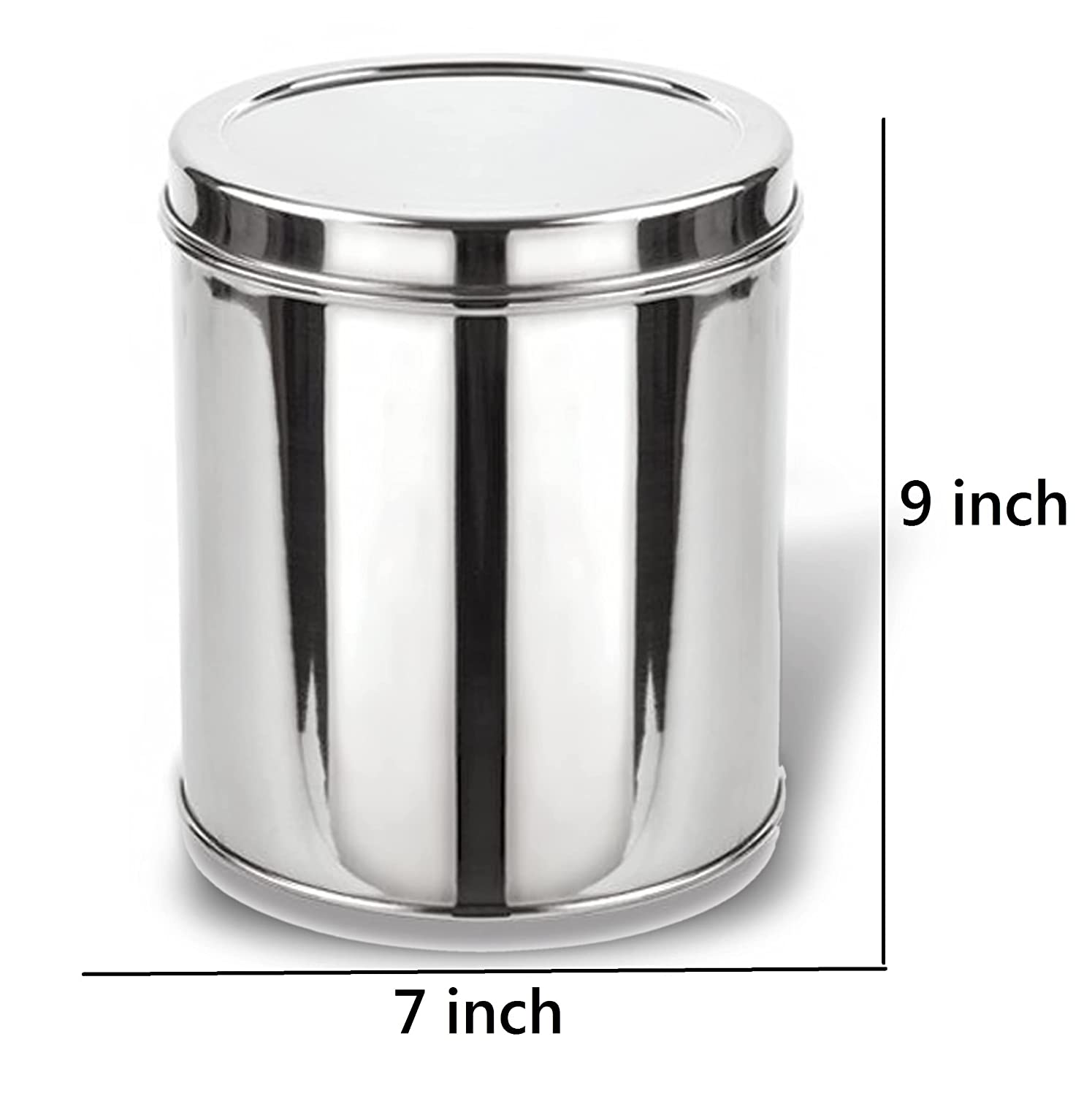 EZAHK Stainless Steel Storage Container for Kitchen Uses Deep Dabba, Mavu, Idli, Dosa (4.5 Litres)