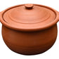 EZAHK Handmade Clay Earthen Kadai Pot with Lid Brown (2 Litre)