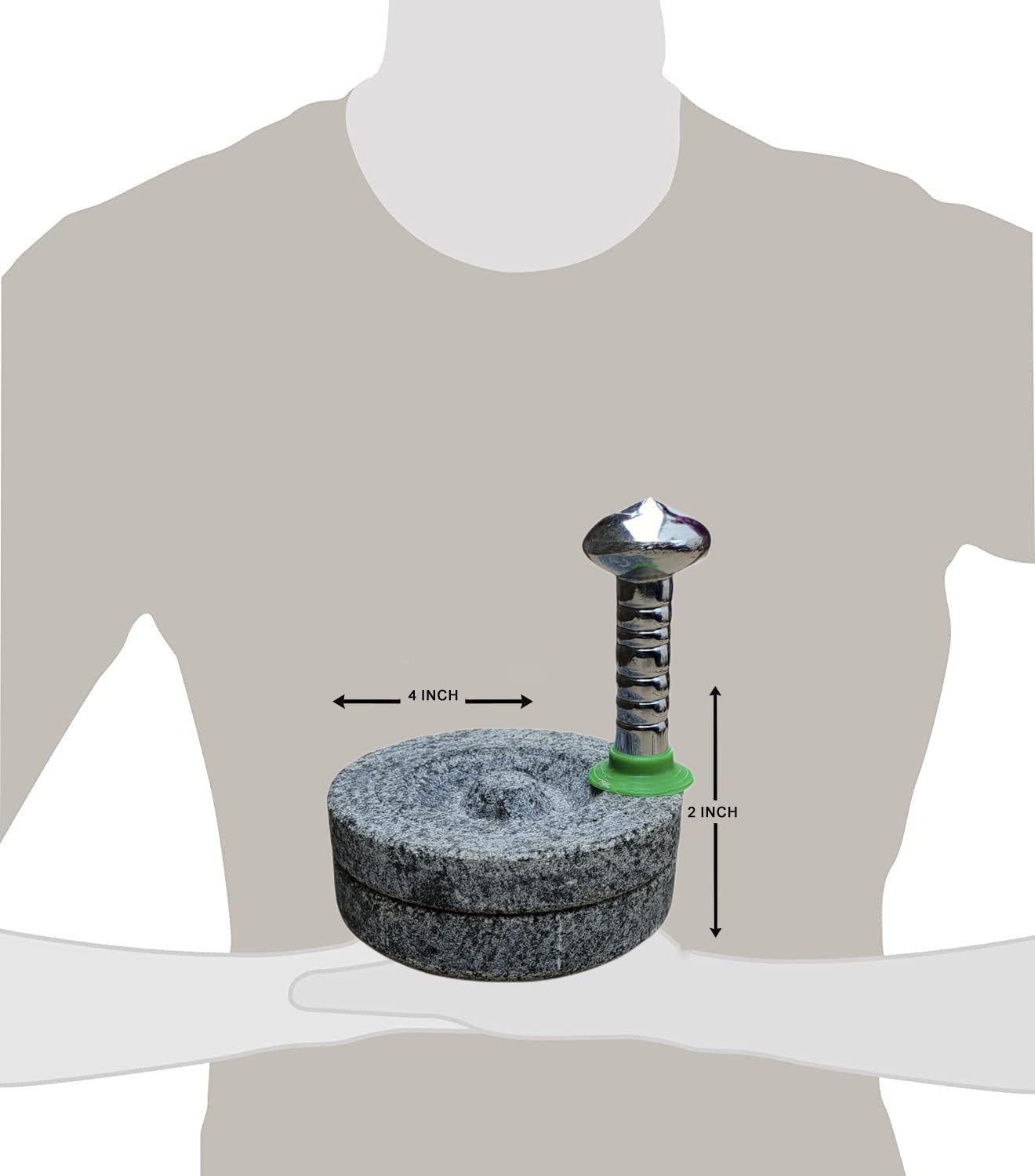 EZAHK Miniature Stone Chakki Small Size Height 3 inch, Width 5.5 inch