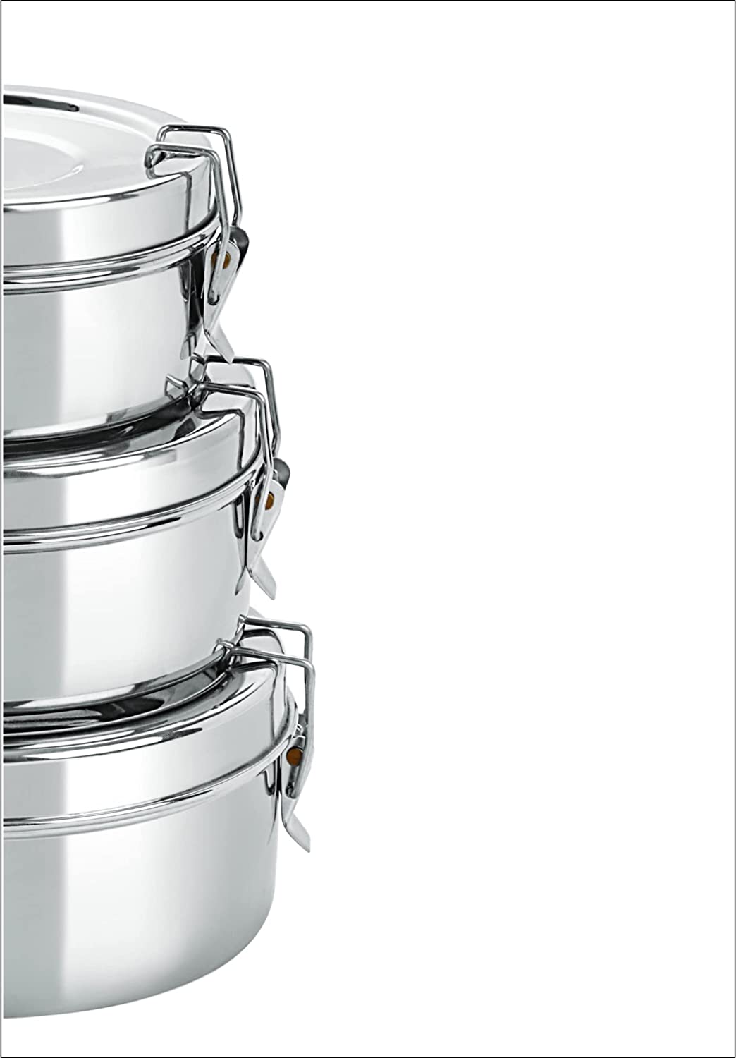 Stainless Steel Round Double Decker Lunch Box-300 ml