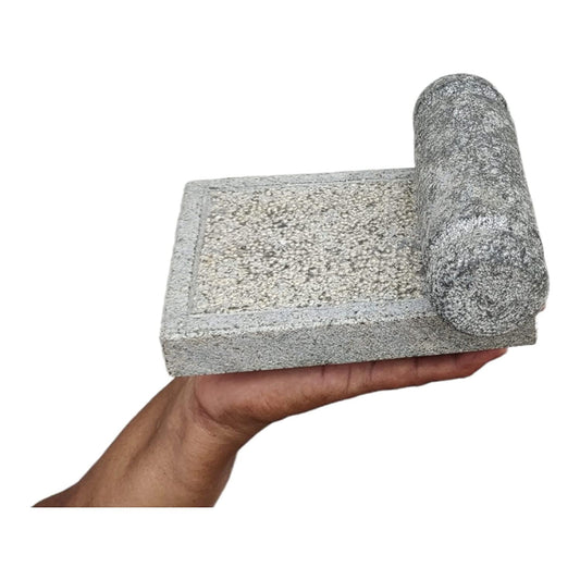EZAHK Stone Ammikallu (Length - 8 Inch, Width - 6 Inch) Small Size