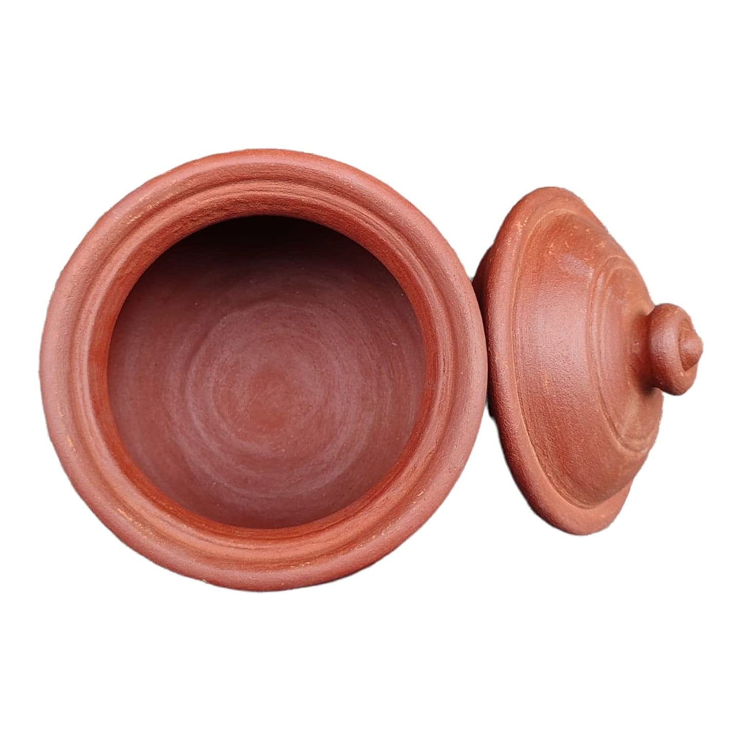 EZAHK Eco Clay Curd Bowl Pot with Lid- 500ml, Brown