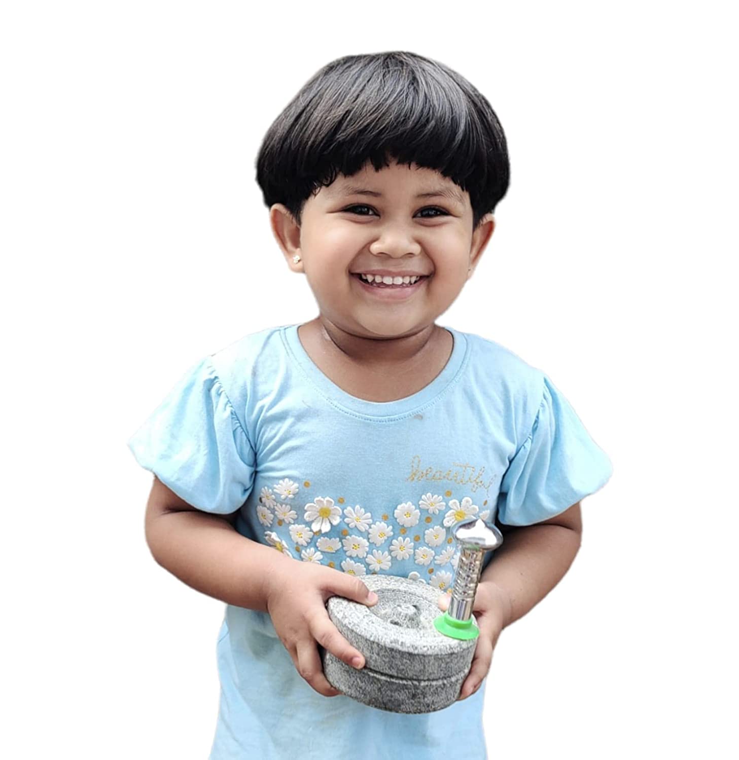 EZAHK Miniature Stone Chakki Small Size Height 4 inch,Width 6 inch