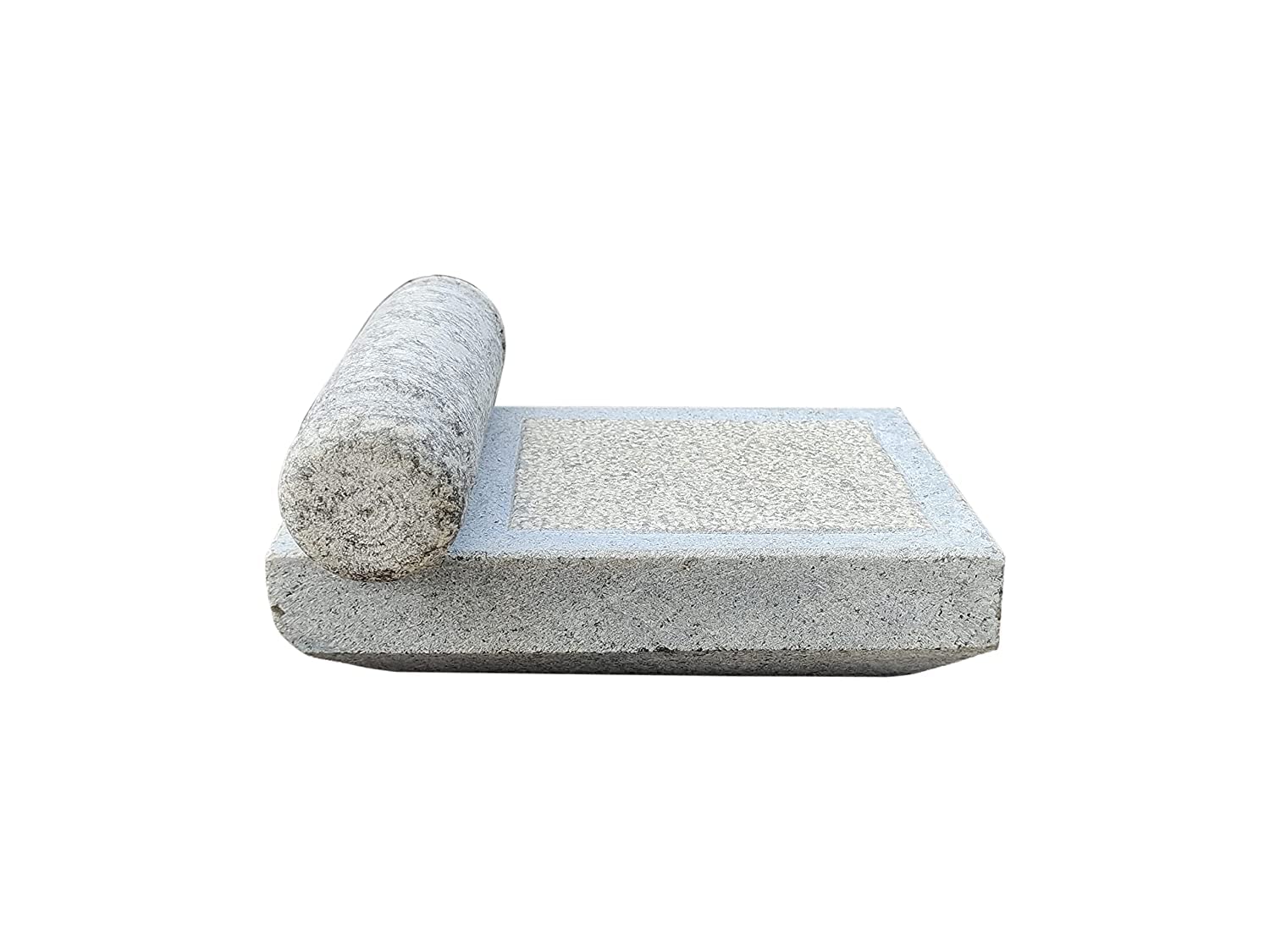 EZAHK Stone Ammikallu (Length - 11 Inch, Width - 7 Inch) Grey