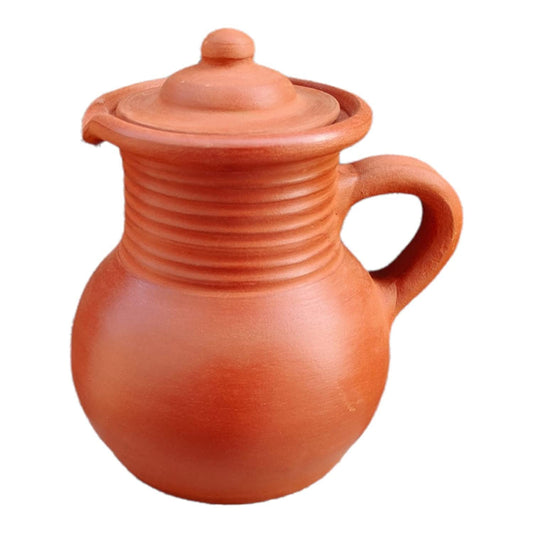 EZAHK Handmade Terracotta/Clay Classic Water Jug - Improves Metabolism and Virility - 2 L