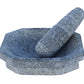 EZAHK Mortar and Pestle Set Stone 6inch greay