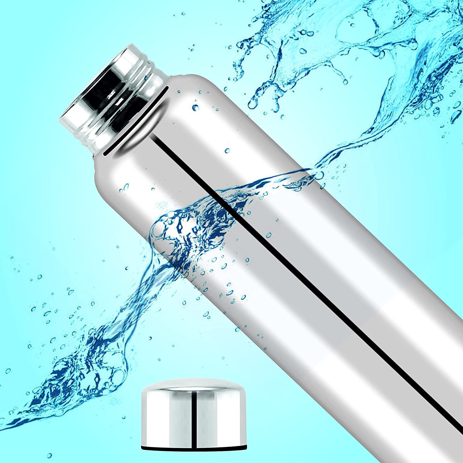 EZAHK  1 Litre Each, Assorted | BPA Free | 100% Leak Proof | Office Bottle | Gym Bottle | Home | Kitchen | Travel Bottle | Hiking | Treking Bottle (PACK OF 1)(SILVER)