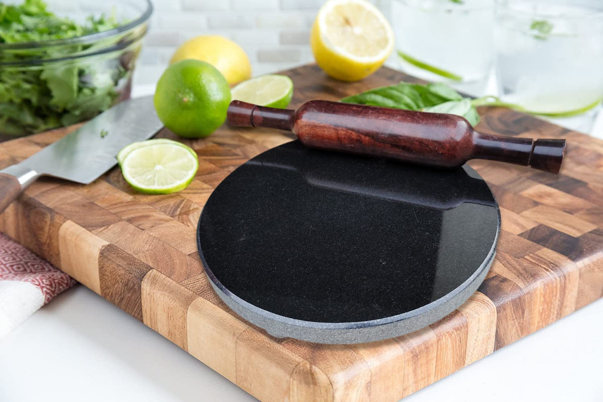 Granite Roti EZAHK Black Granite Roti/Chakla/Chapati/Maker/with belan (Black Colour ...