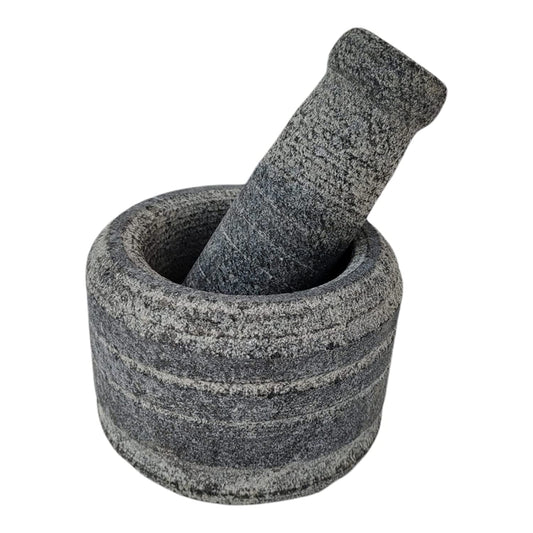 EZAHK Stone Mortar Pestle Set (5.5 inch) Grey