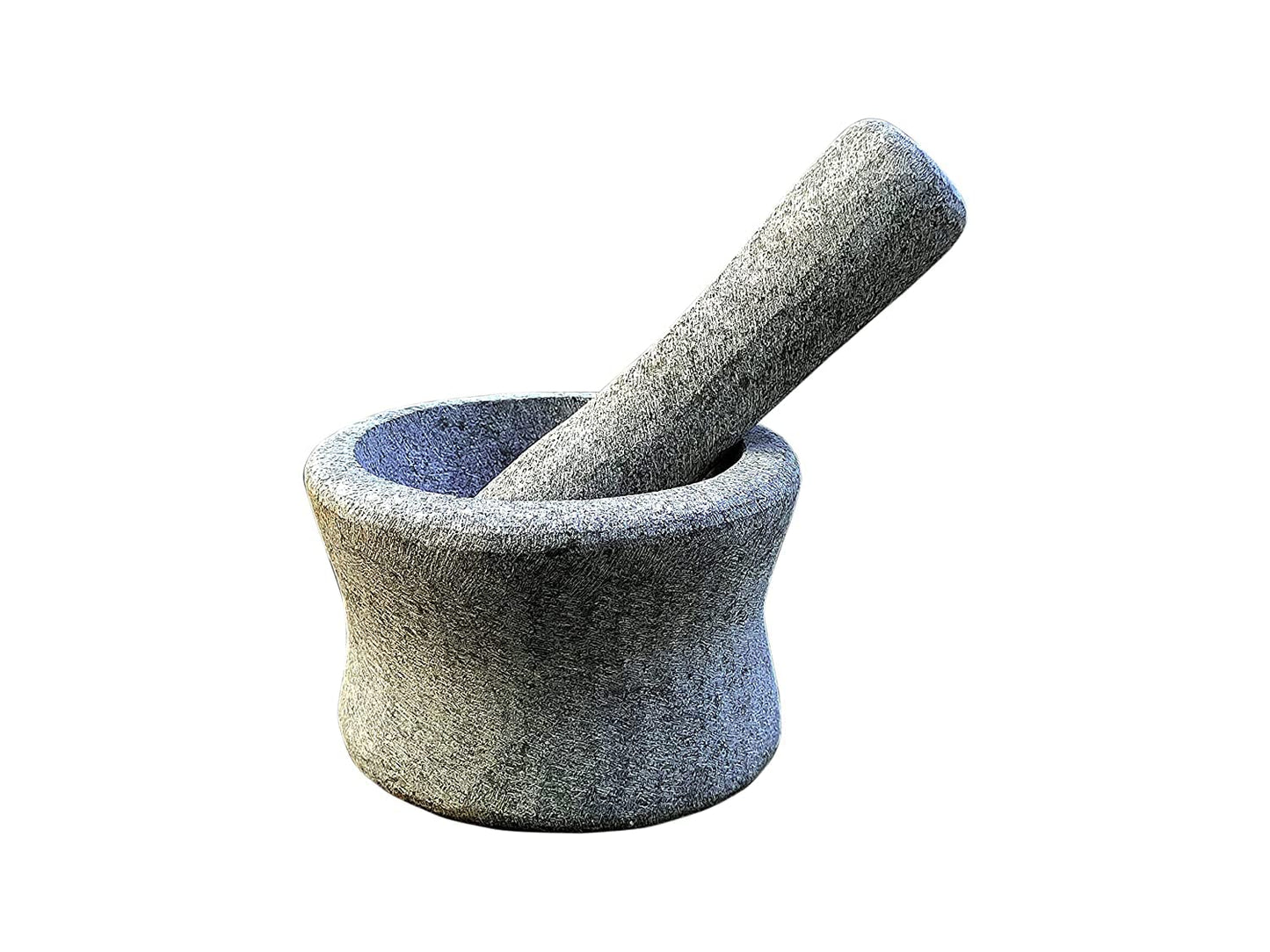 EZAHK Stone Mortar and Pestle Set Large Size (15 cm) Grey