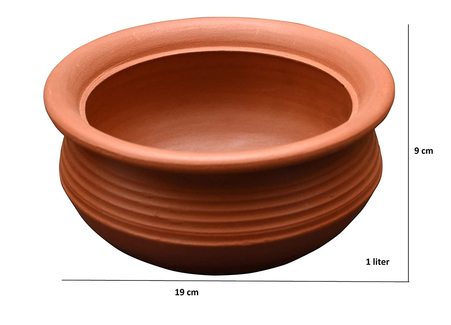 EZAHK Handmade Clay Handi/Curry/Dal for Cooking (1 Litre)