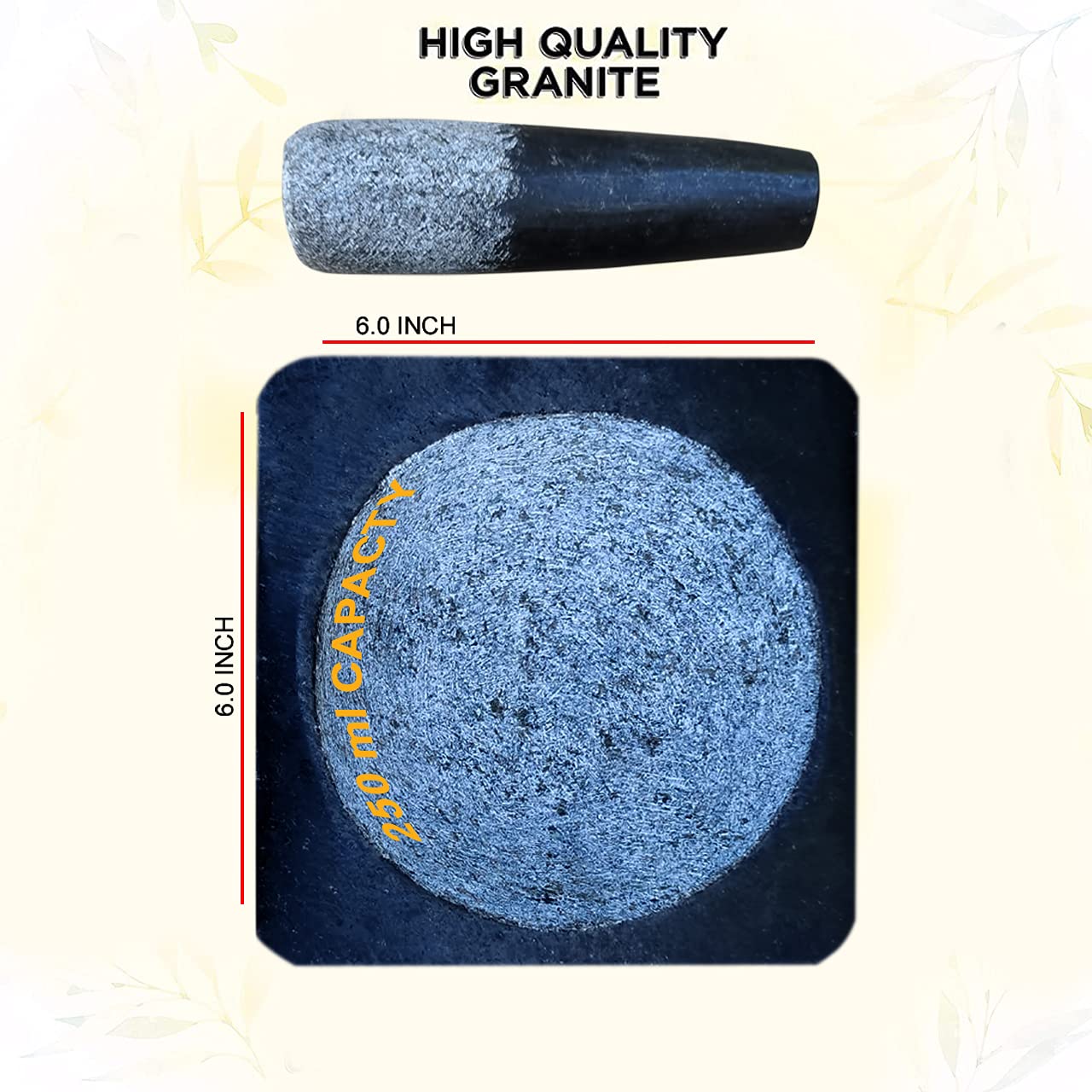 EZAHK Stone Mortar and Pestle Set (5.5  inch)