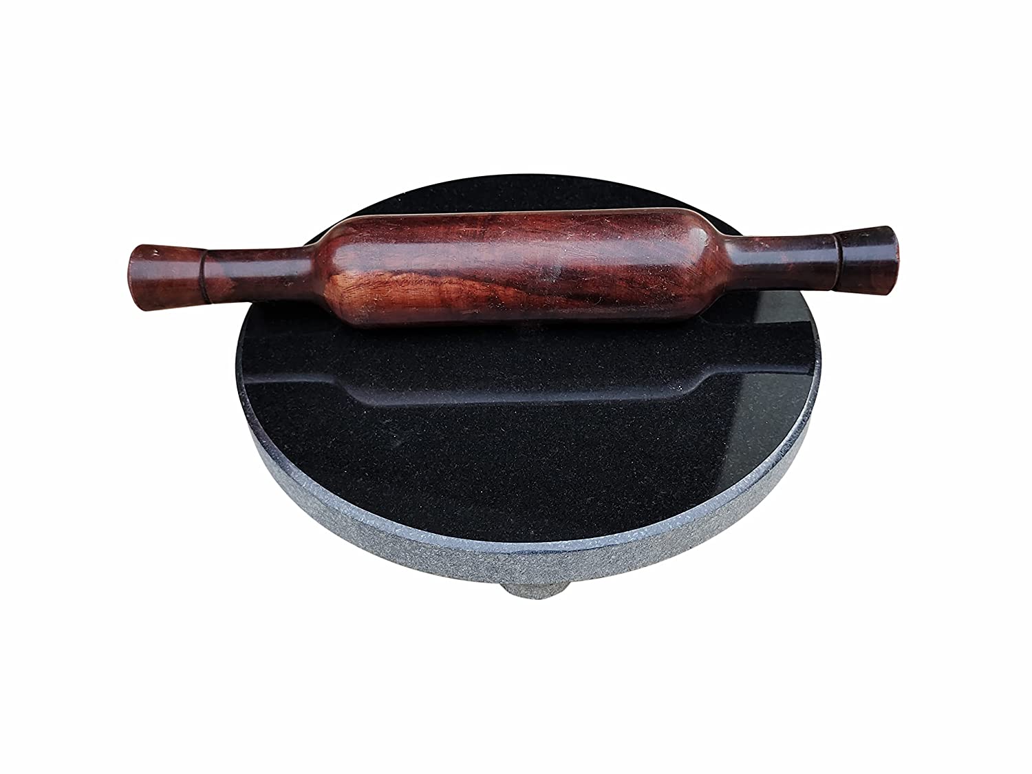 EZAHK Black Granite Roti/Chakla/Chapati/Maker/with belan (Black Colour Heavy Duty) 10 IN, 2.5kg With Belan