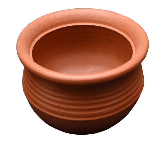 EZAHK Handmade Clay Handi/Curry/Dal for Cooking (2 Litre)